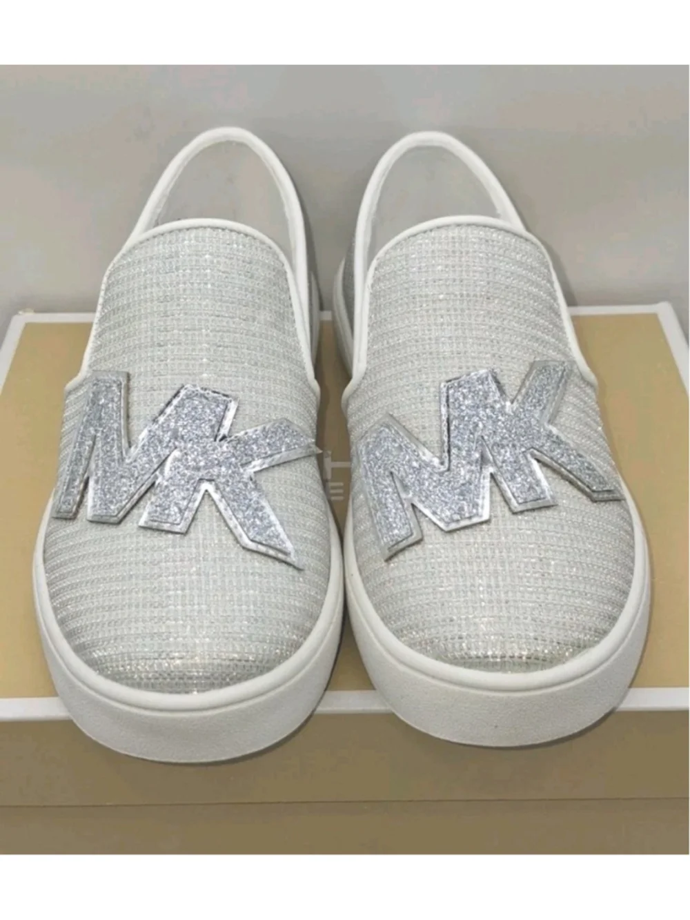 Michael KORS girls Jem Rachel2 Shoes Size Kids 13 Color White And Silver - Picture 3 of 6